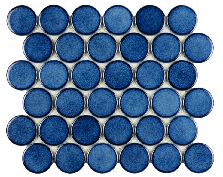 Mosaic Round Blue Tech